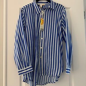 Blue and White Striped Outfit